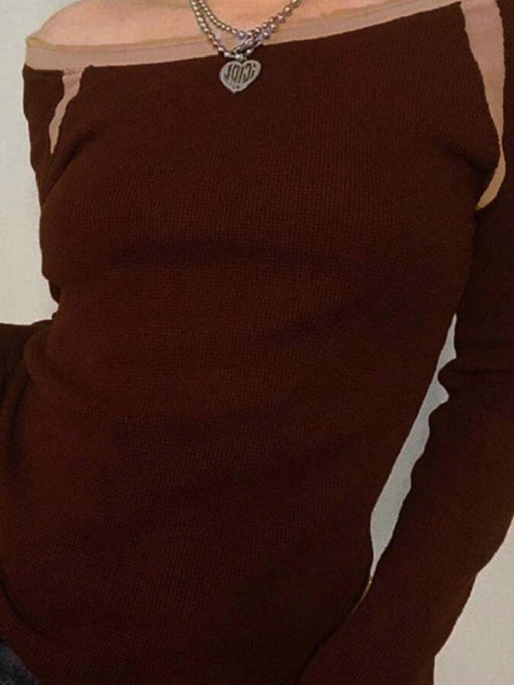 Off-the-shoulder knit top